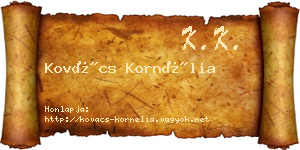 Kovács Kornélia névjegykártya